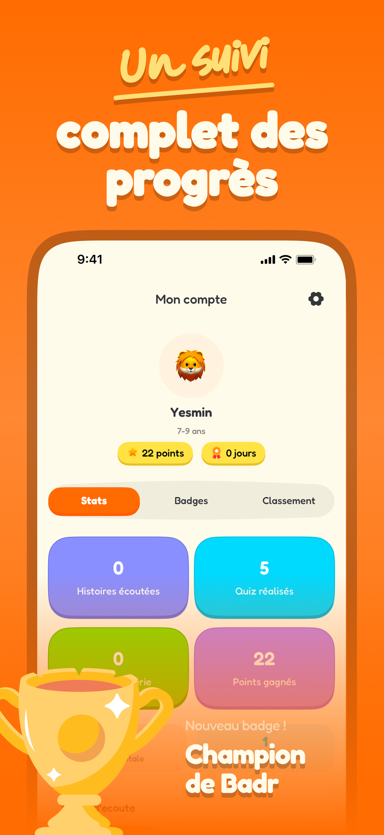 Un suivi complet des progrès